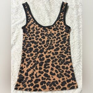 Aerie Leopard Print Scoop Neck Tank Top in Brown and Black